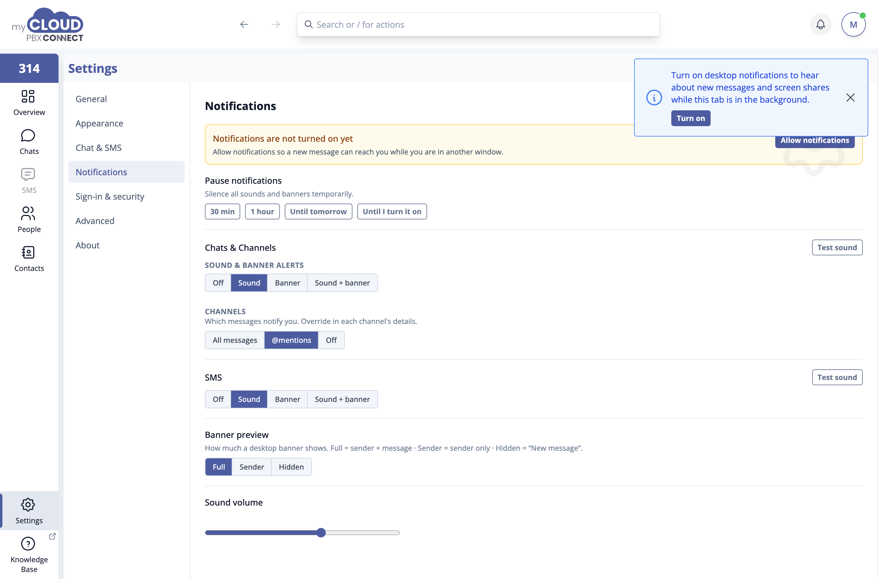 Notification settings