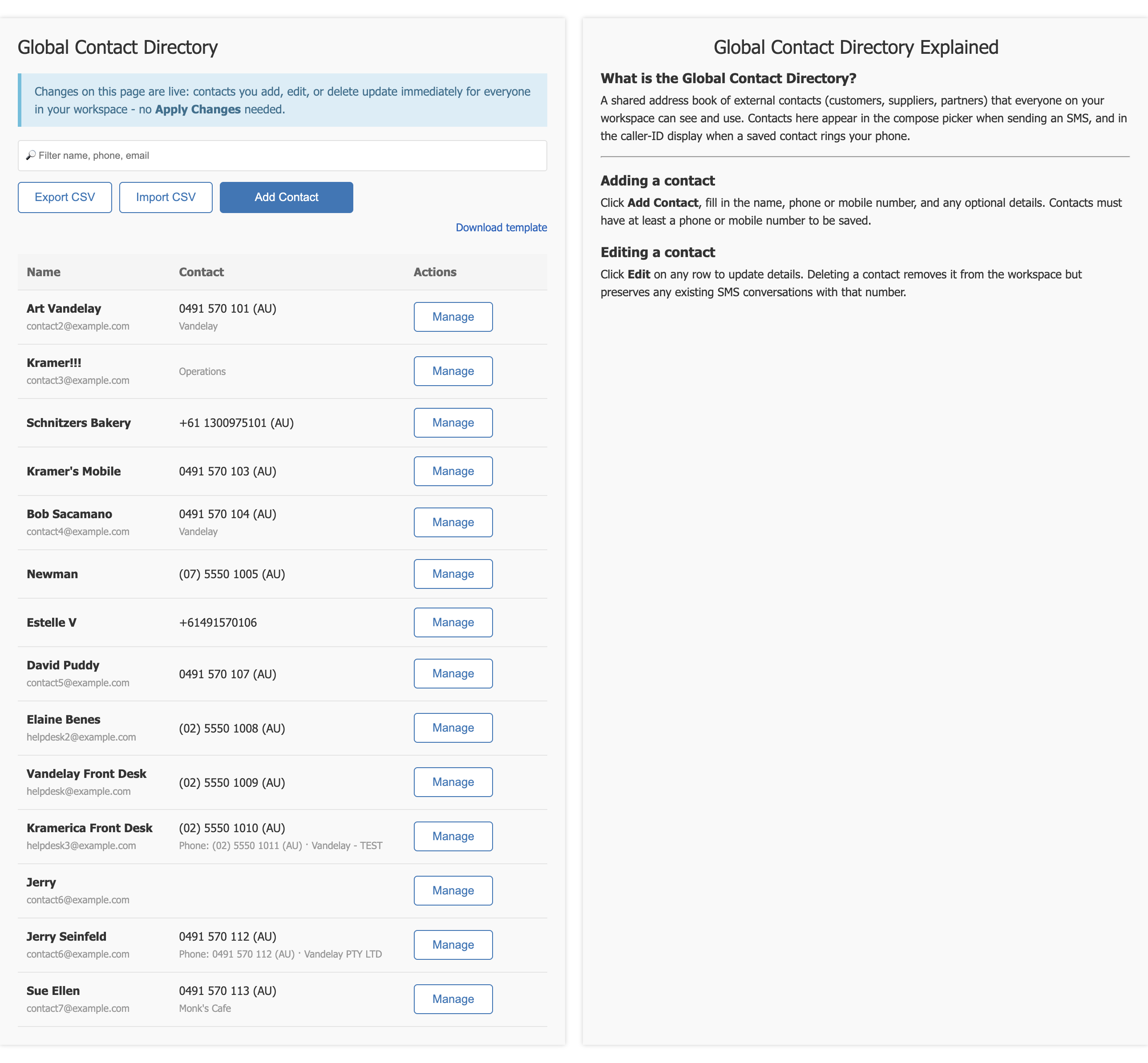 Global Contact Directory