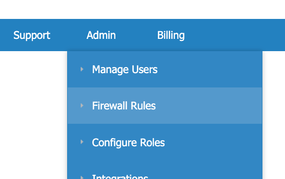Admin menu, Firewall Rules