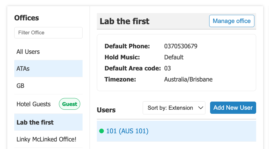 Filter user search