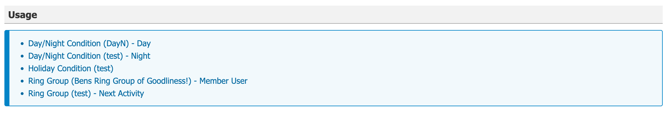 User settings overview