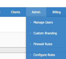Admin menu showing Configure Roles