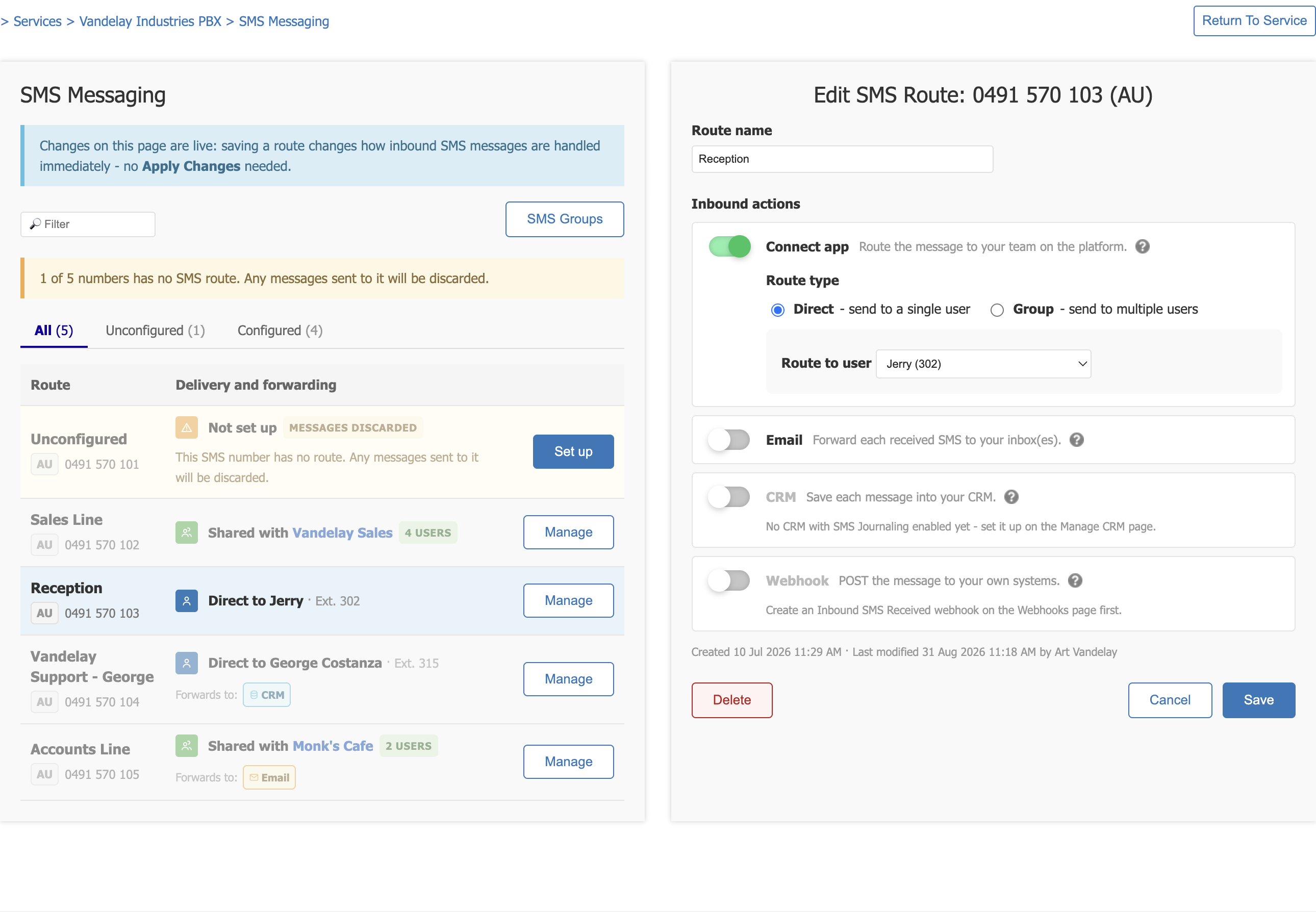 A direct route to a single user