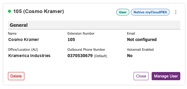 Softphone - Manage User